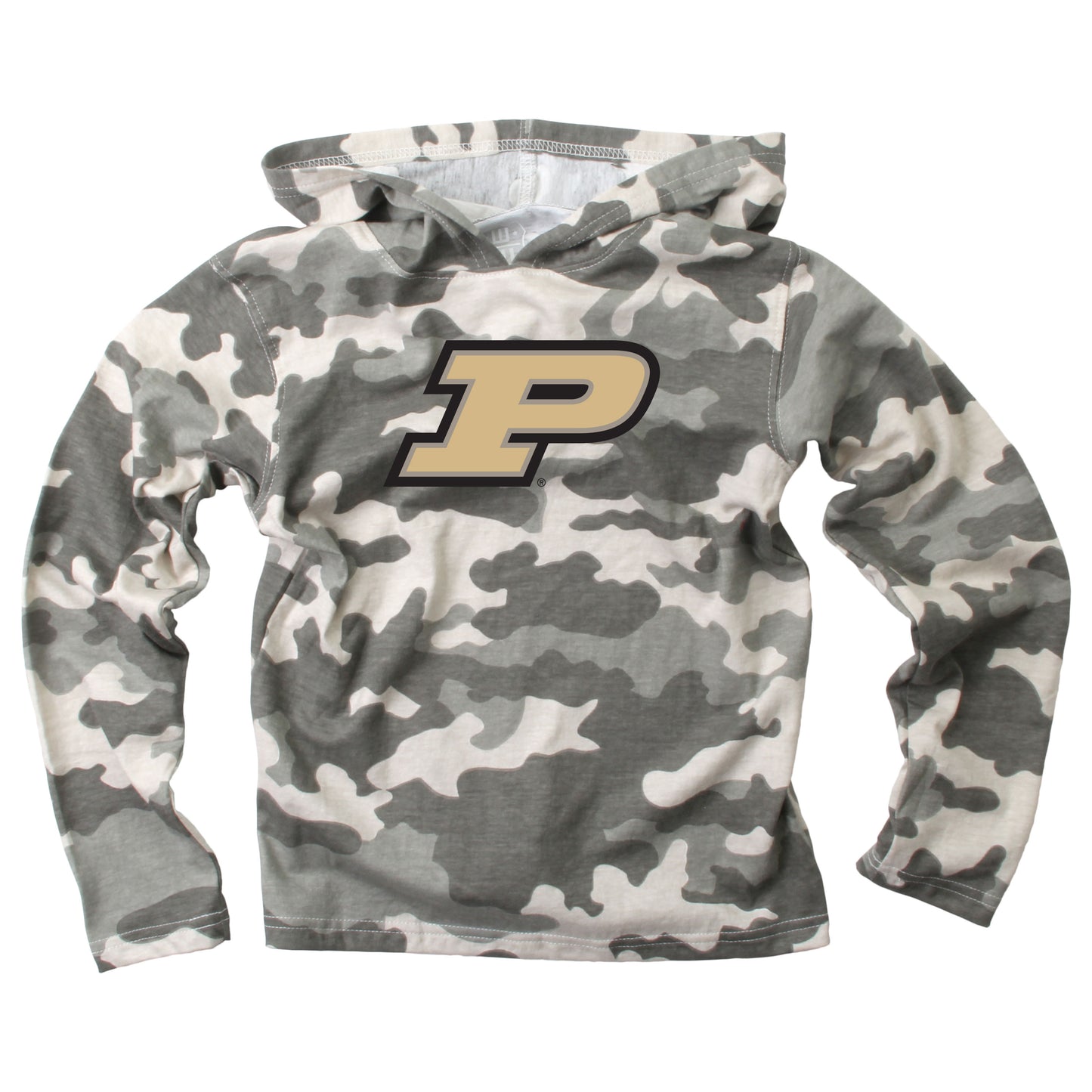 Purdue Boilermakers Wes and Willy Youth Boys Long Sleeve Camo Hooded T-Shirt