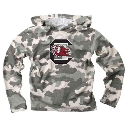 South Carolina Gamecocks Wes and Willy Toddler Kids and Youth Long Sleeve Camo Hooded T-Shirt