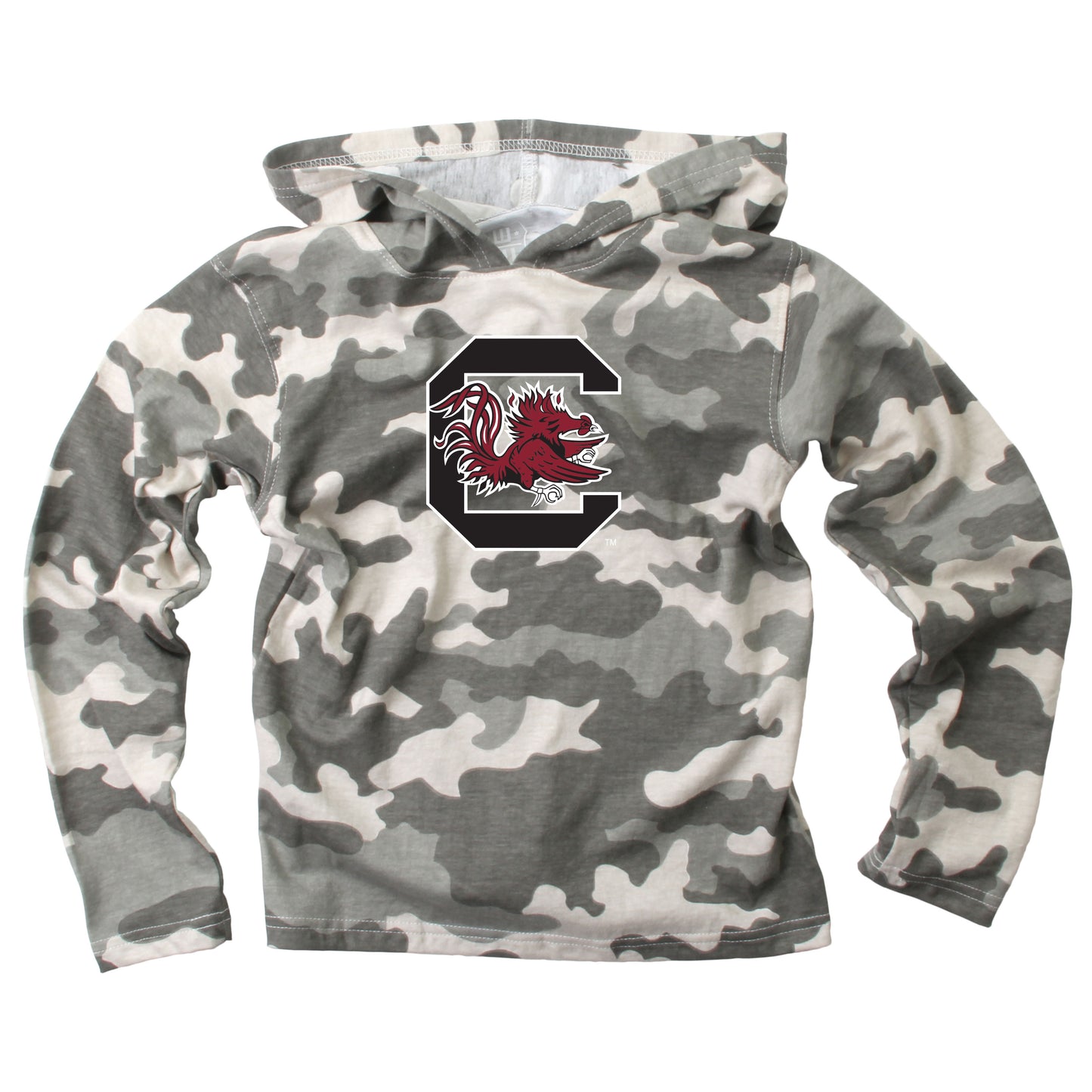 South Carolina Gamecocks Wes and Willy Youth Boys Long Sleeve Camo Hooded T-Shirt