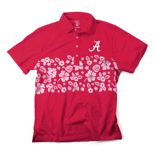 Alabama Crimson Tide Wes and Willy Mens College Floral Polo