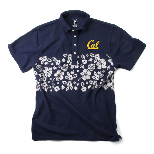 Cal Berkeley Bears Wes and Willy Mens College Floral Polo