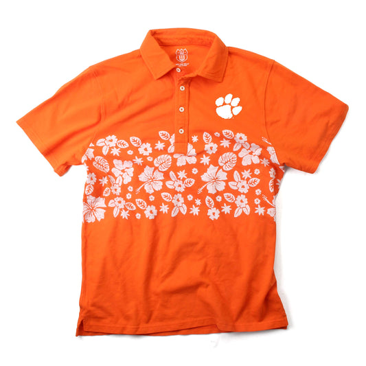 Clemson Tigers Wes and Willy Mens College Floral Polo