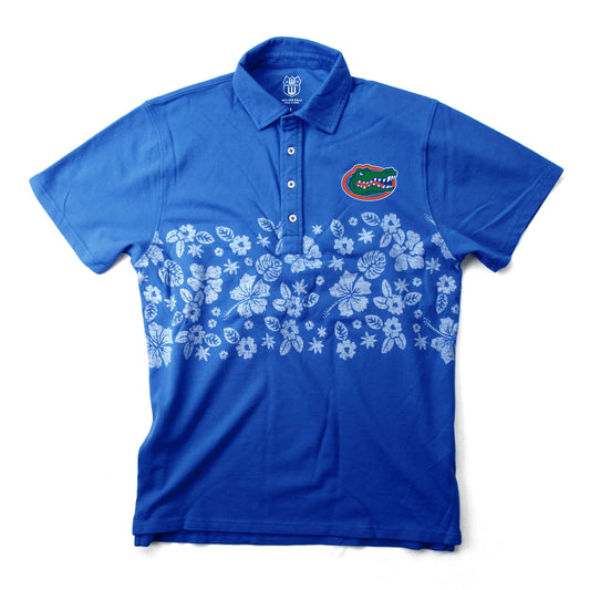 Florida Gators Wes and Willy Mens College Floral Polo