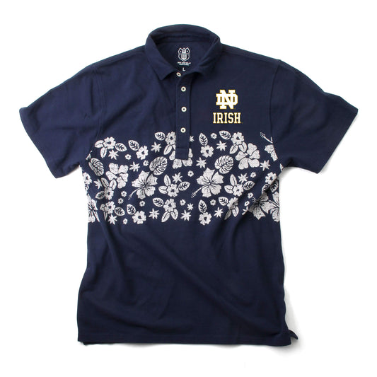 Notre Dame Fighting Irish Wes and Willy Mens College Floral Polo