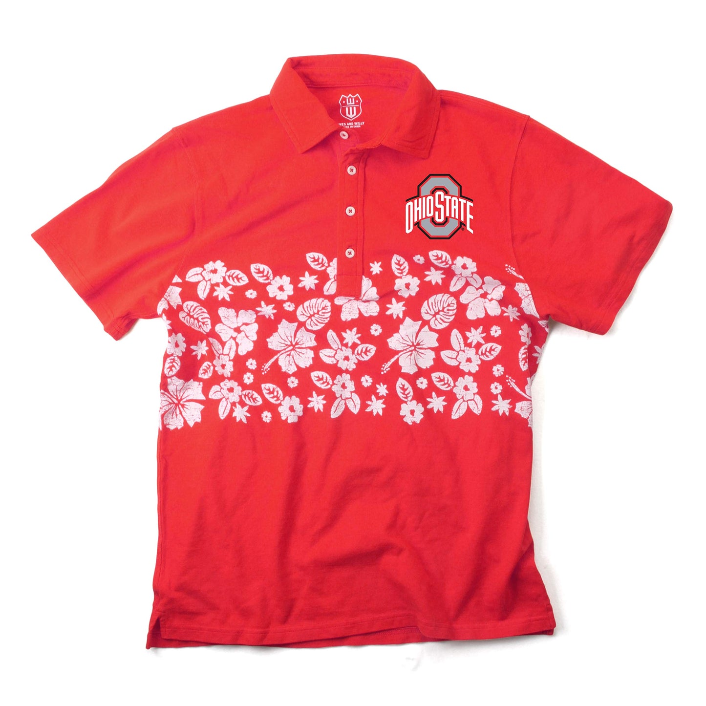 Ohio State Buckeyes Wes and Willy Mens College Floral Polo