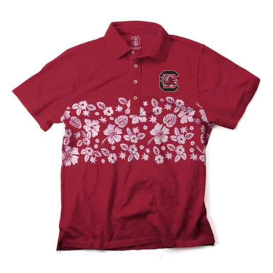 South Carolina Gamecocks Wes and Willy Mens College Floral Polo