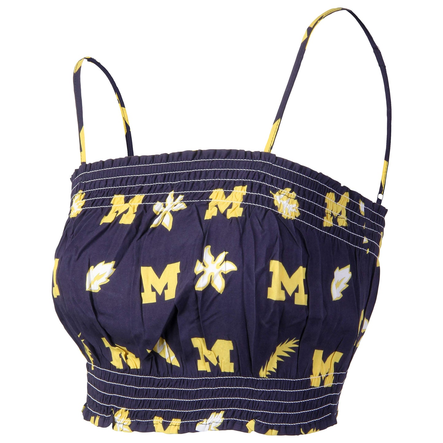 Michigan Wolverines Wes and Willy Womens Halter Half Top Tank