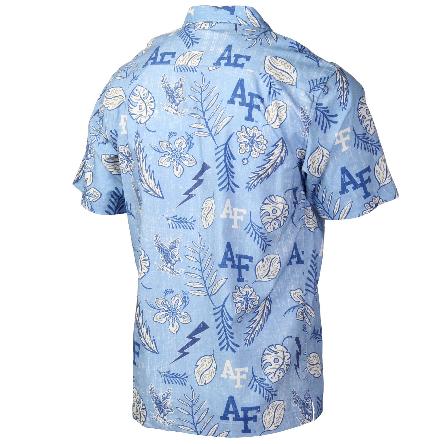 Air Force Falcons Wes and Willy Mens College Hawaiian Short Sleeve Button Down Shirt Vintage Floral