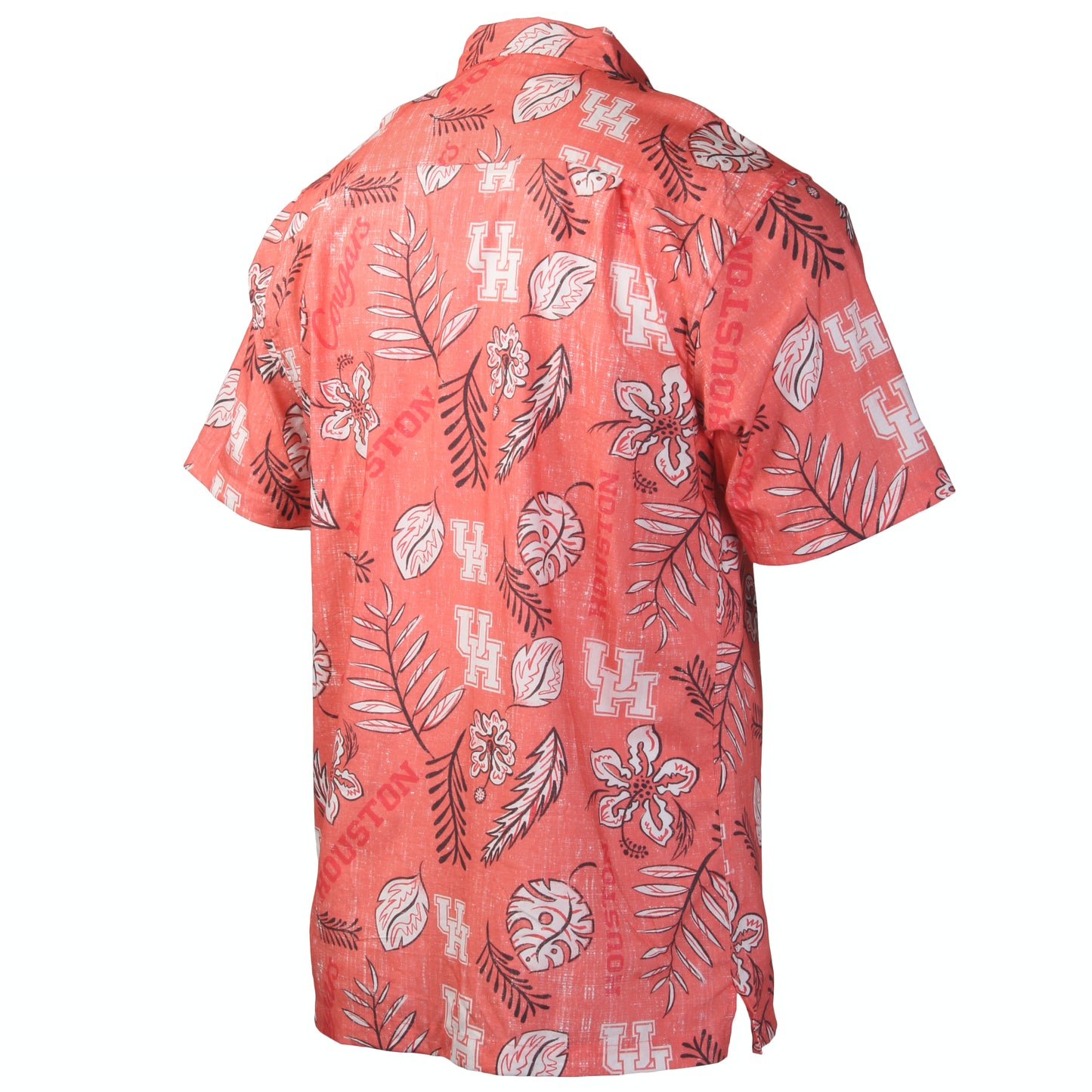 Houston Cougars Wes and Willy Mens College Hawaiian Short Sleeve Button Down Shirt Vintage Floral