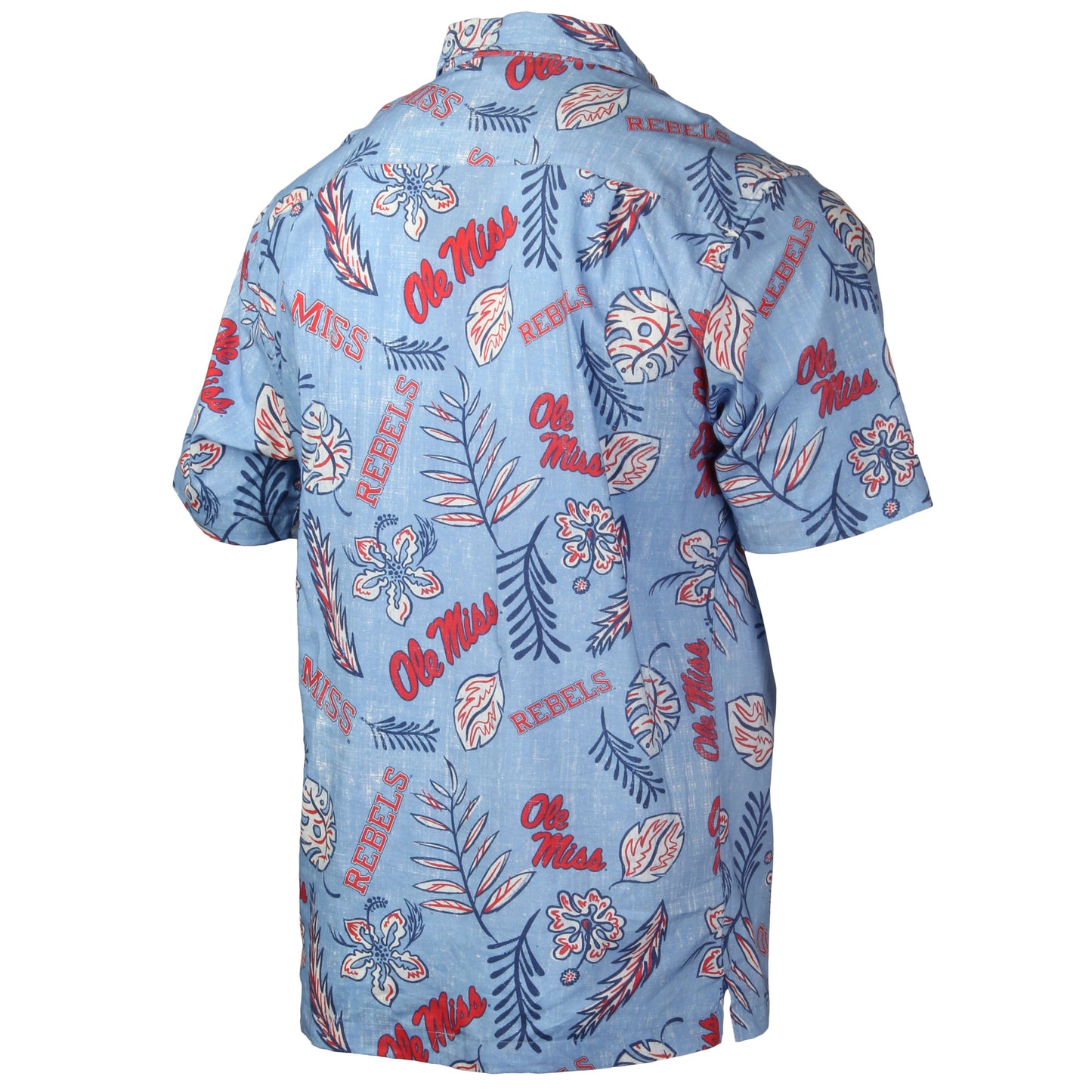 Ole Miss Rebels Wes and Willy Mens College Hawaiian Short Sleeve Button Down Shirt Vintage Floral