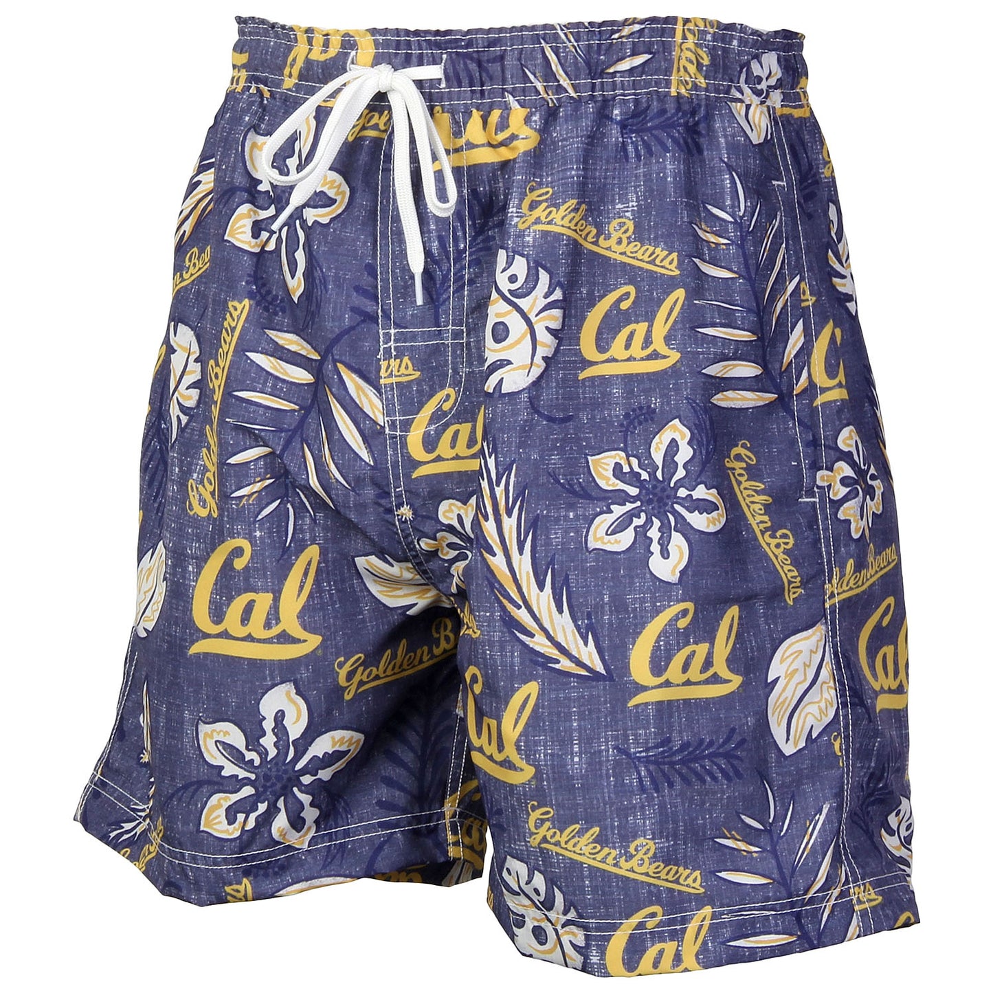 Cal Berkeley Bears Wes and Willy Mens College Vintage Floral Swim Trunks