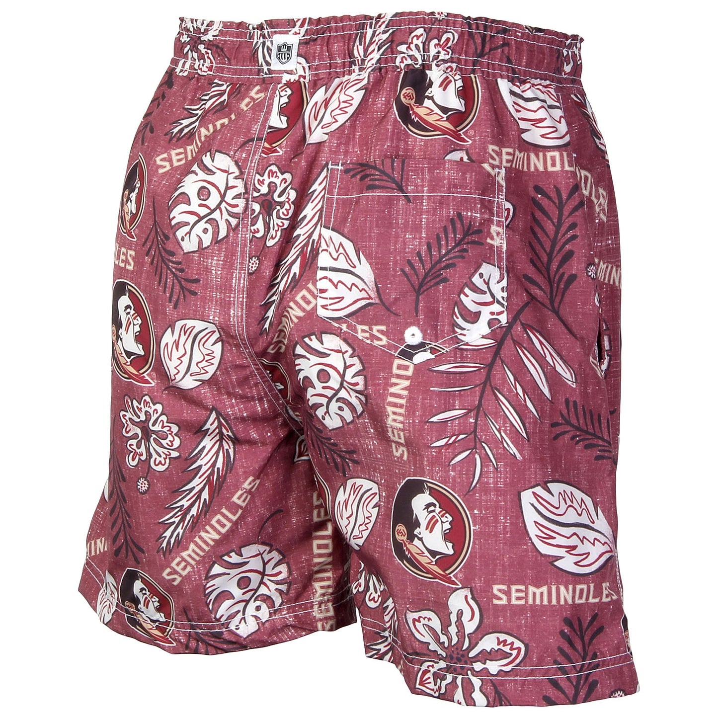 Florida State Seminoles Wes and Willy Mens College Vintage Floral Swim Trunks