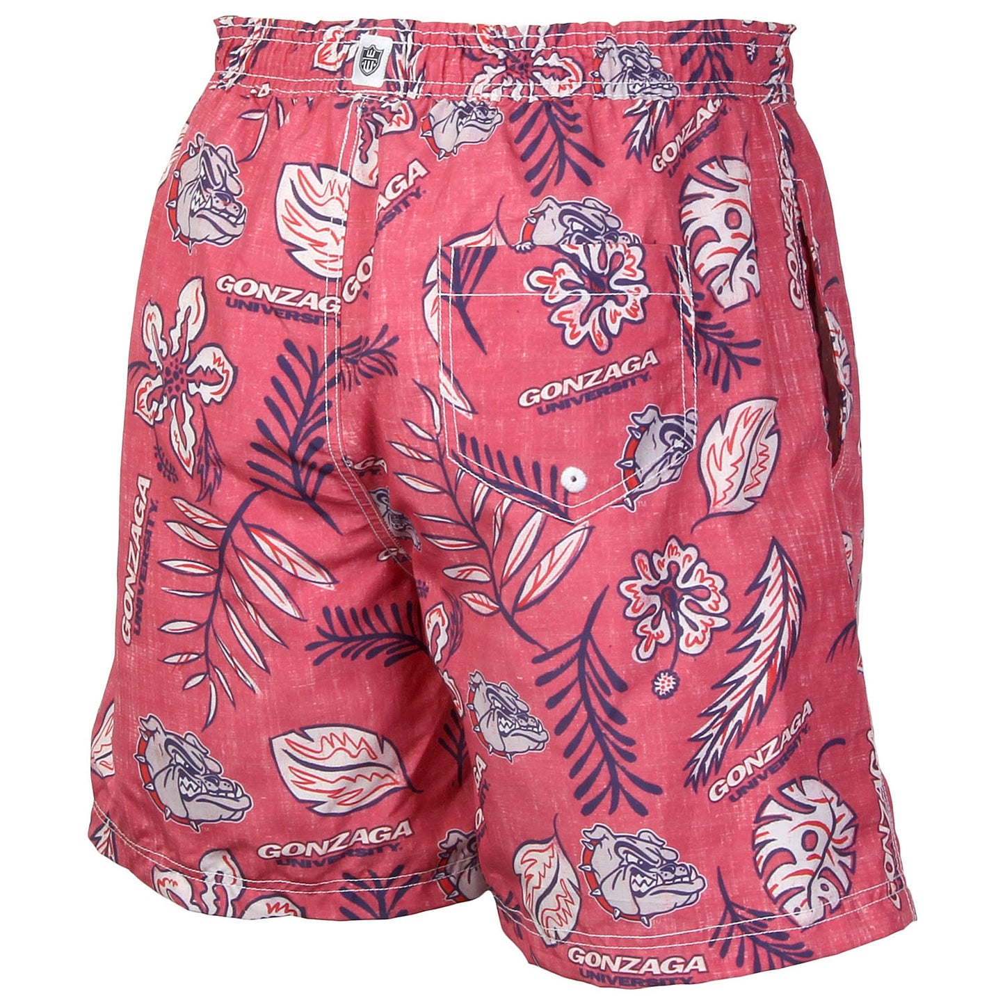 Gonzaga Bulldogs Wes and Willy Mens College Vintage Floral Swim Trunks
