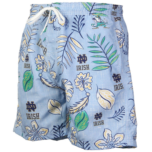 Notre Dame Fighting Irish Wes and Willy Mens College Vintage Floral Swim Trunks