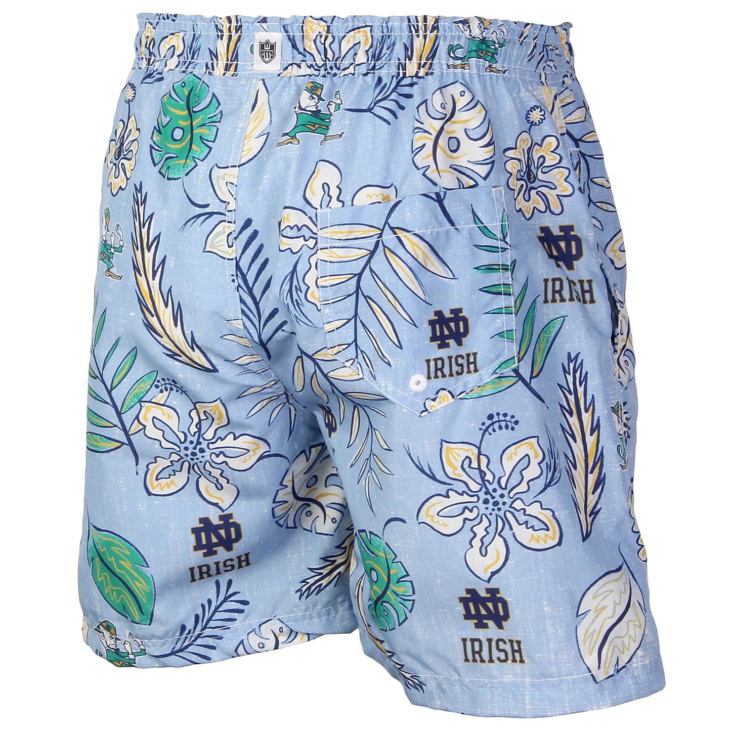 Notre Dame Fighting Irish Wes and Willy Mens College Vintage Floral Swim Trunks