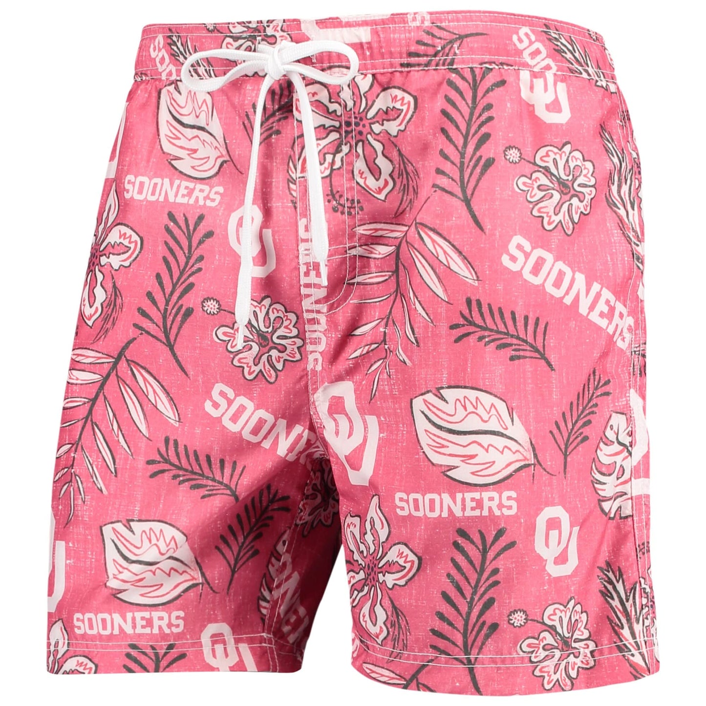 Oklahoma Sooners Wes and Willy Mens College Vintage Floral Swim Trunks