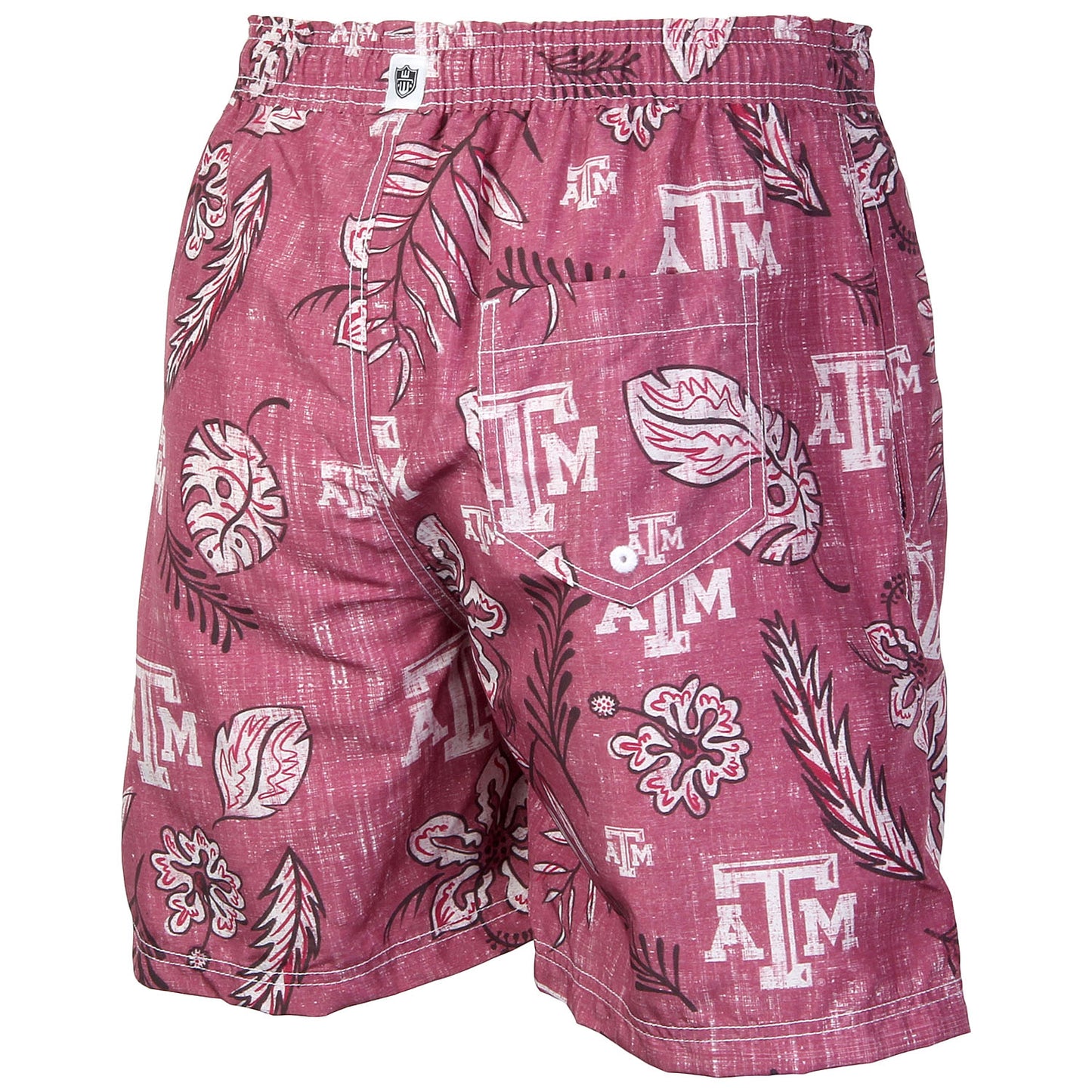 Texas A&M Aggies Wes and Willy Mens College Vintage Floral Swim Trunks