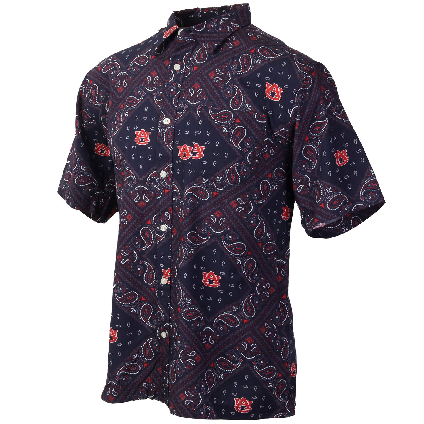 Auburn Tigers Wes and Willy Mens College Paisley Button Up Shirt