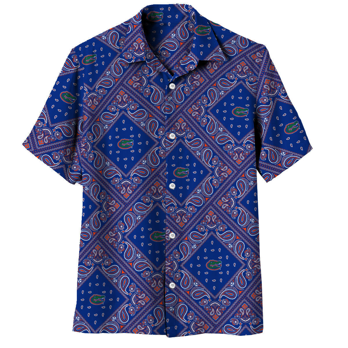 Florida Gators Wes and Willy Mens College Paisley Button Up Shirt