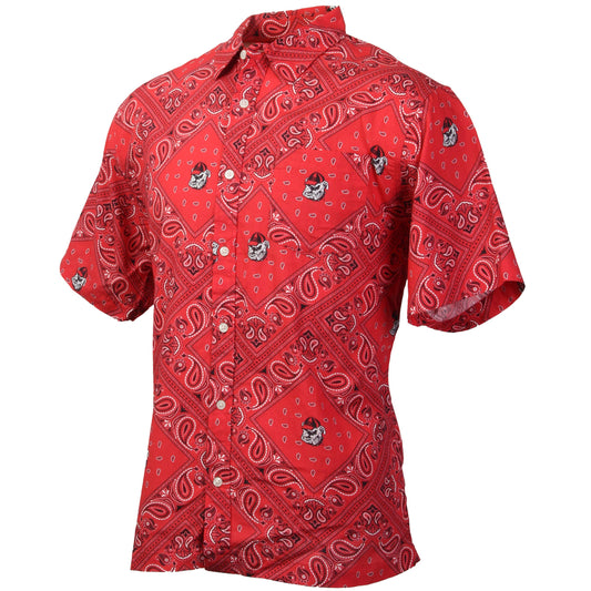 Georgia Bulldogs Wes and Willy Mens College Paisley Button Up Shirt