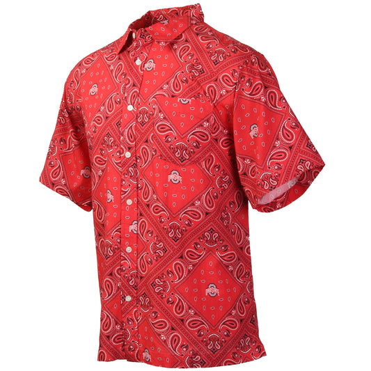 Ohio State Buckeyes Wes and Willy Mens College Paisley Button Up Shirt