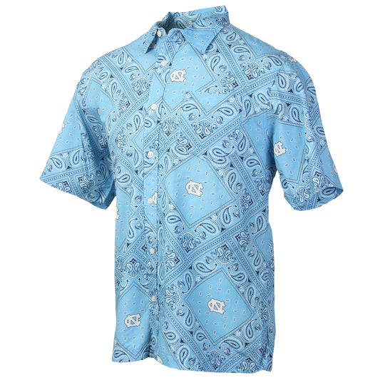 North Carolina Tar Heels Wes and Willy Mens College Paisley Button Up Shirt