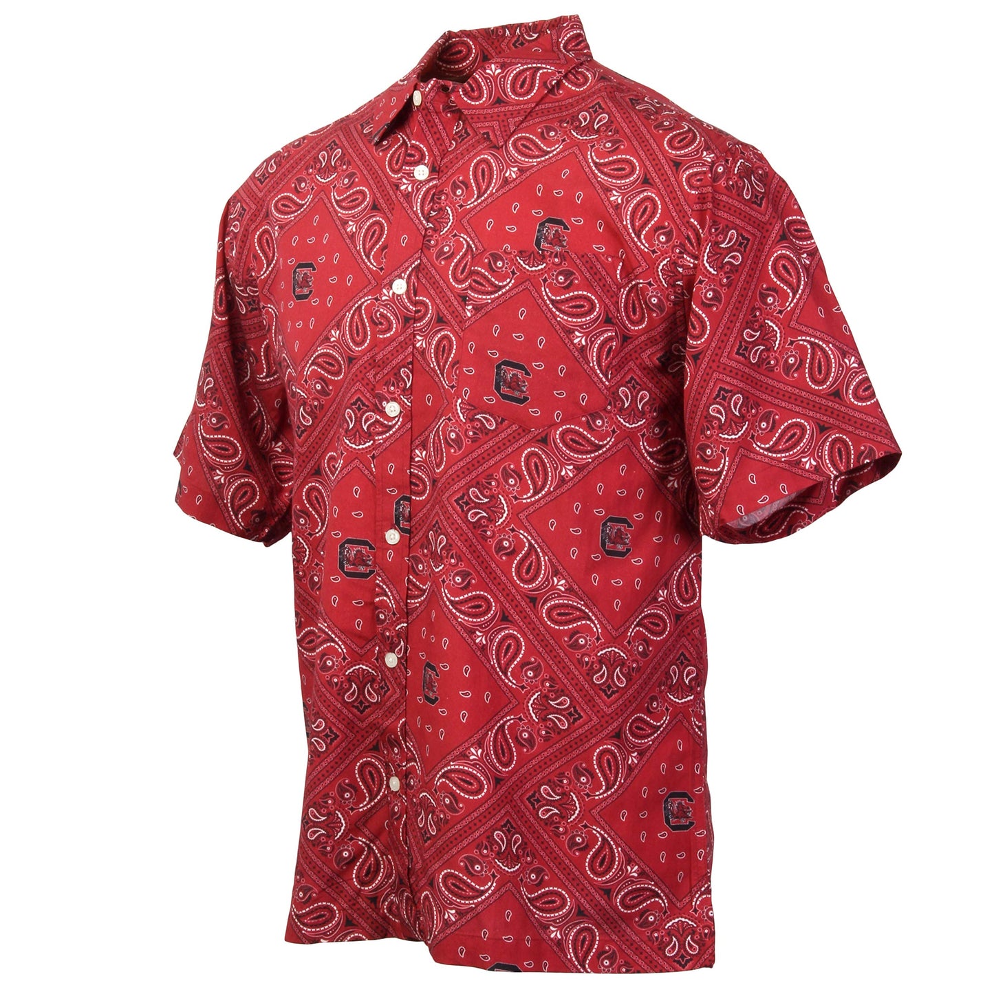 South Carolina Gamecocks Wes and Willy Mens College Paisley Button Up Shirt