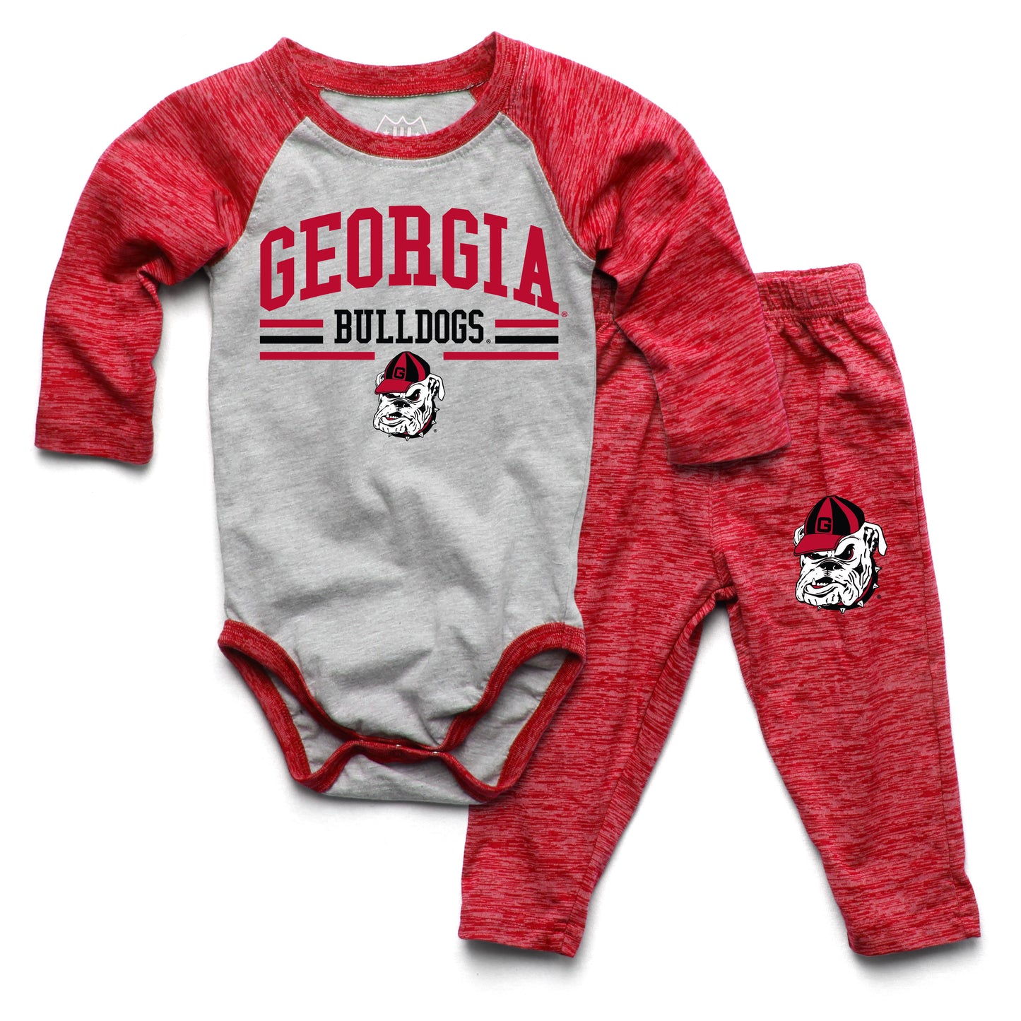 Georgia Bulldogs Wes and Willy Baby College Team Hopper and Pant Set Red