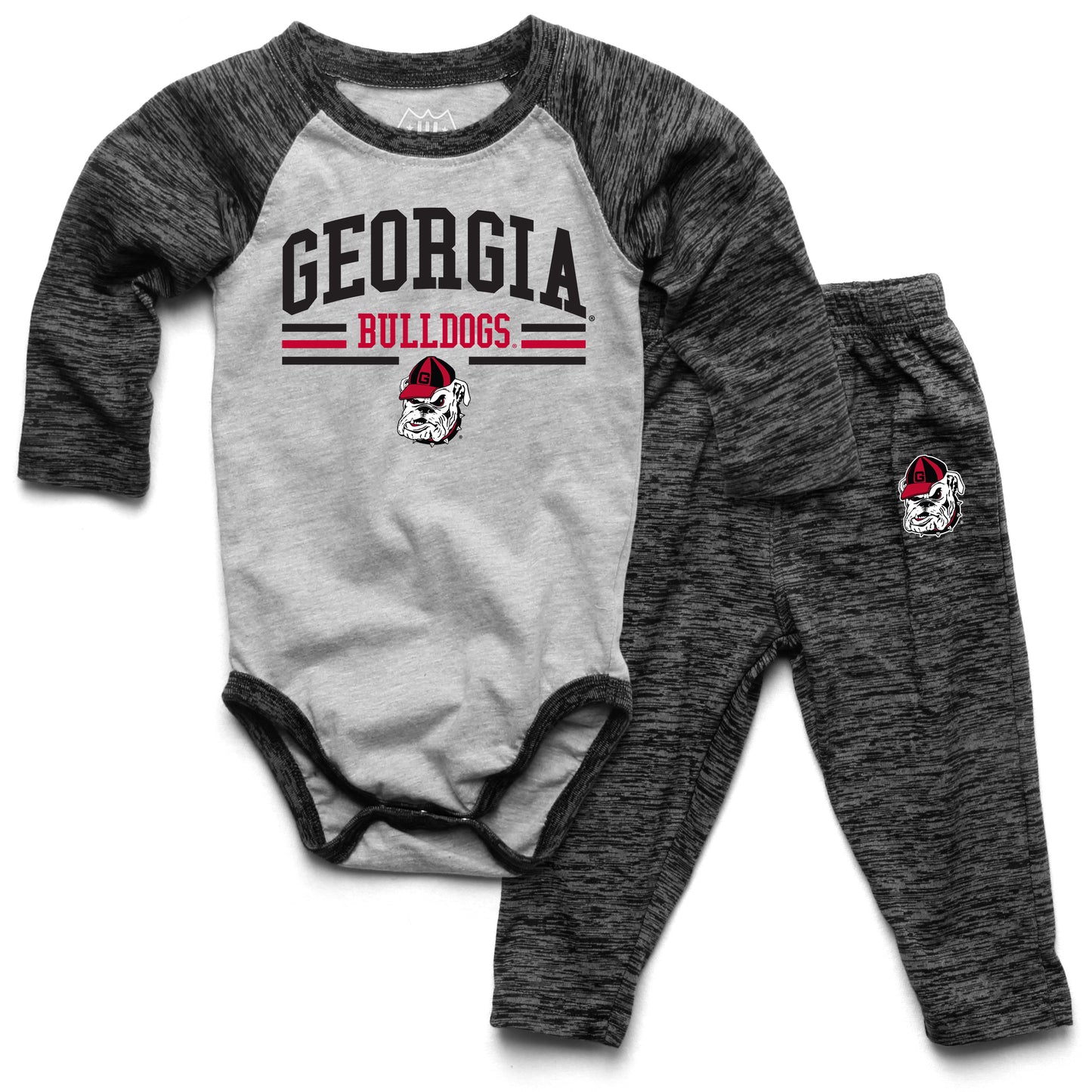 Georgia Bulldogs Wes and Willy Baby College Team Hopper and Pant Set Black