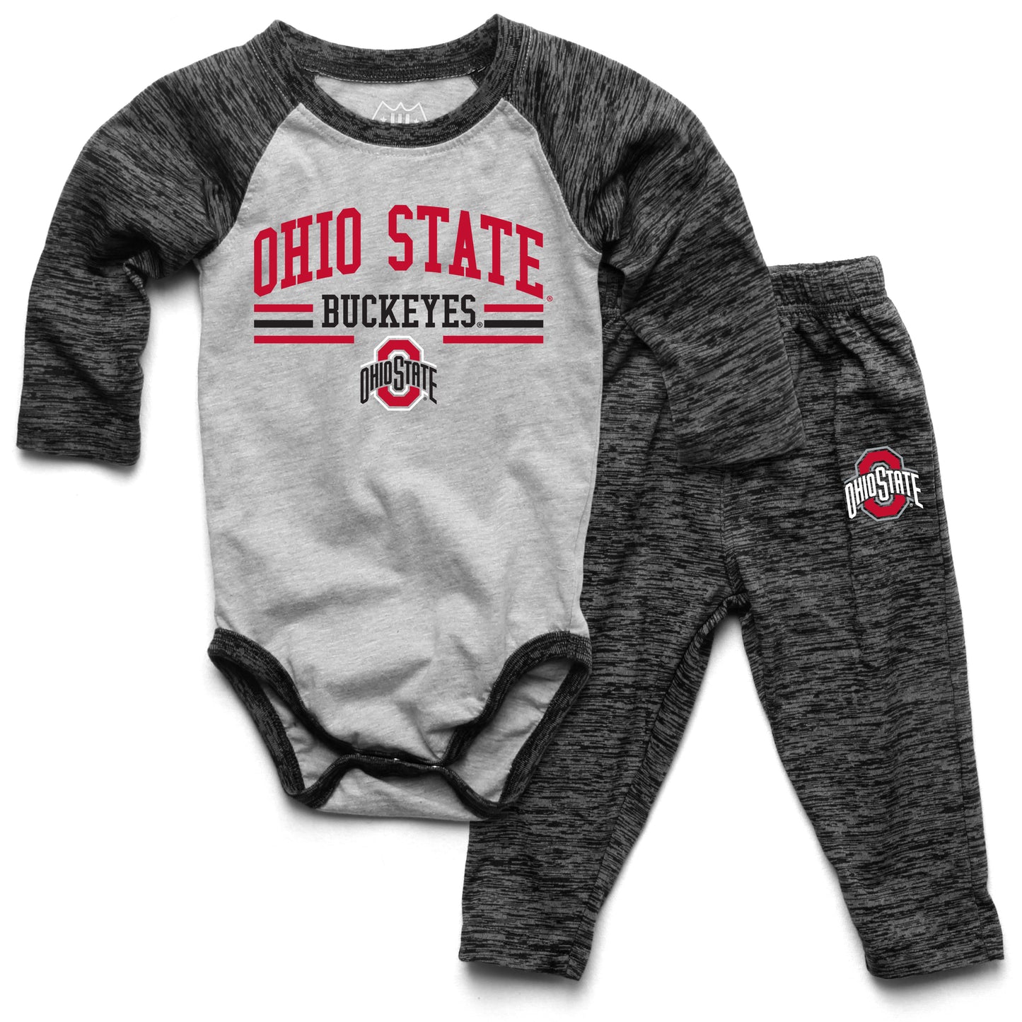 Ohio State Buckeyes Wes and Willy Baby College Team Hopper and Pant Set Black