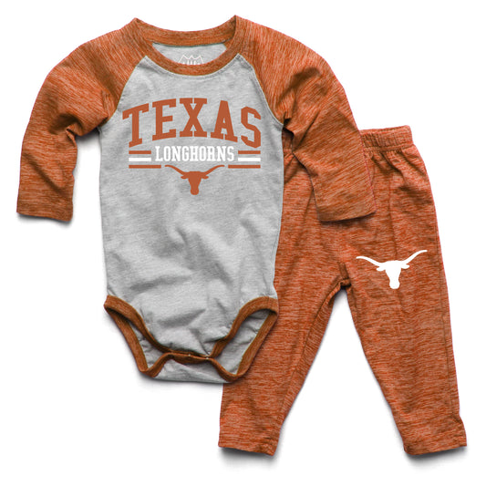 Texas Longhorns Wes and Willy Baby College Team Hopper and Pant Set