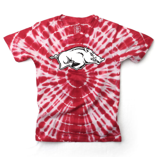 Arkansas Razorbacks Wes and Willy Youth College Team Tie Dye T-Shirt