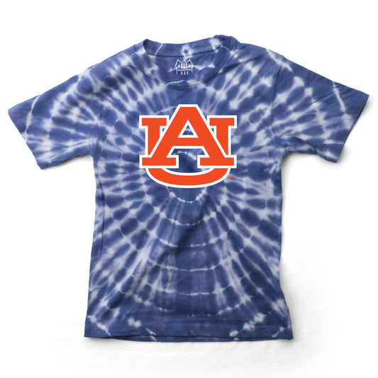 Auburn Tigers Wes and Willy Youth College Team Tie Dye T-Shirt