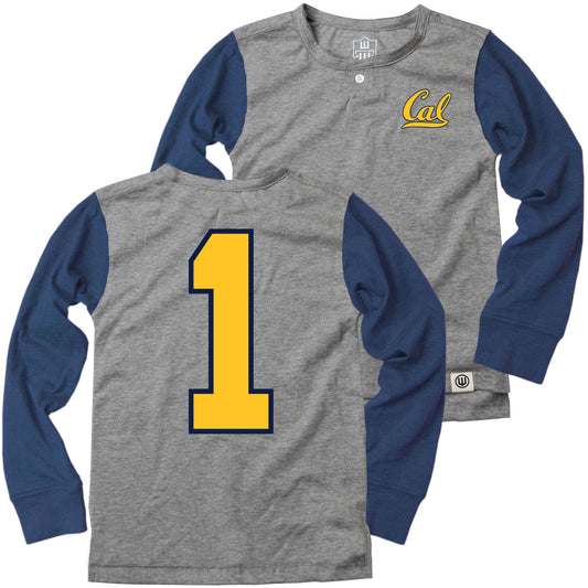 Cal Berkeley Bears Wes and Willy Boys Long Sleeve Henley Shirt