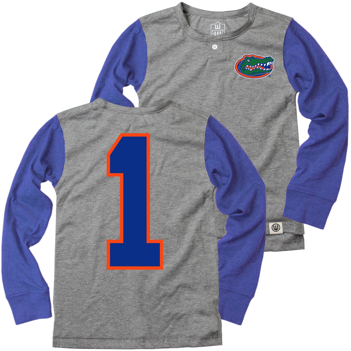Florida Gators Wes and Willy Boys Long Sleeve Henley Shirt