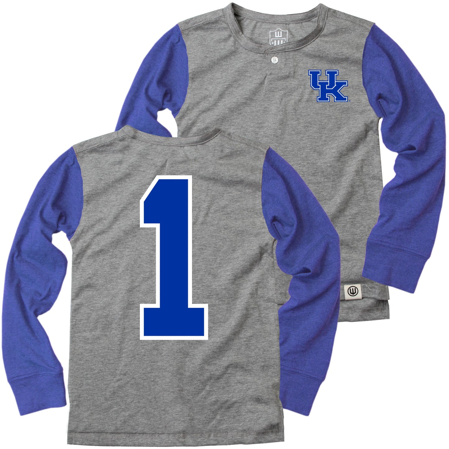 Kentucky Wildcats Wes and Willy Boys Long Sleeve Henley Shirt