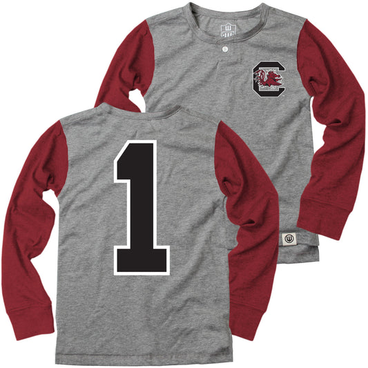 South Carolina Gamecocks Wes and Willy Boys Long Sleeve Henley Shirt