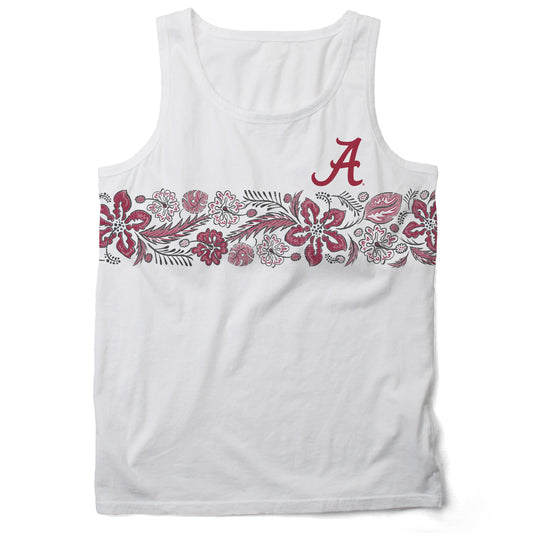 Alabama Crimson Tide Wes and Willy Mens Floral Tank Top