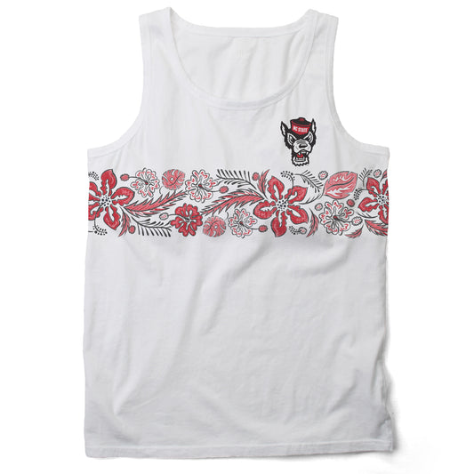 North Carolina State Wolfpack Wes and Willy Mens Floral Tank Top