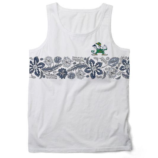 Notre Dame Fighting Irish Wes and Willy Mens Floral Tank Top