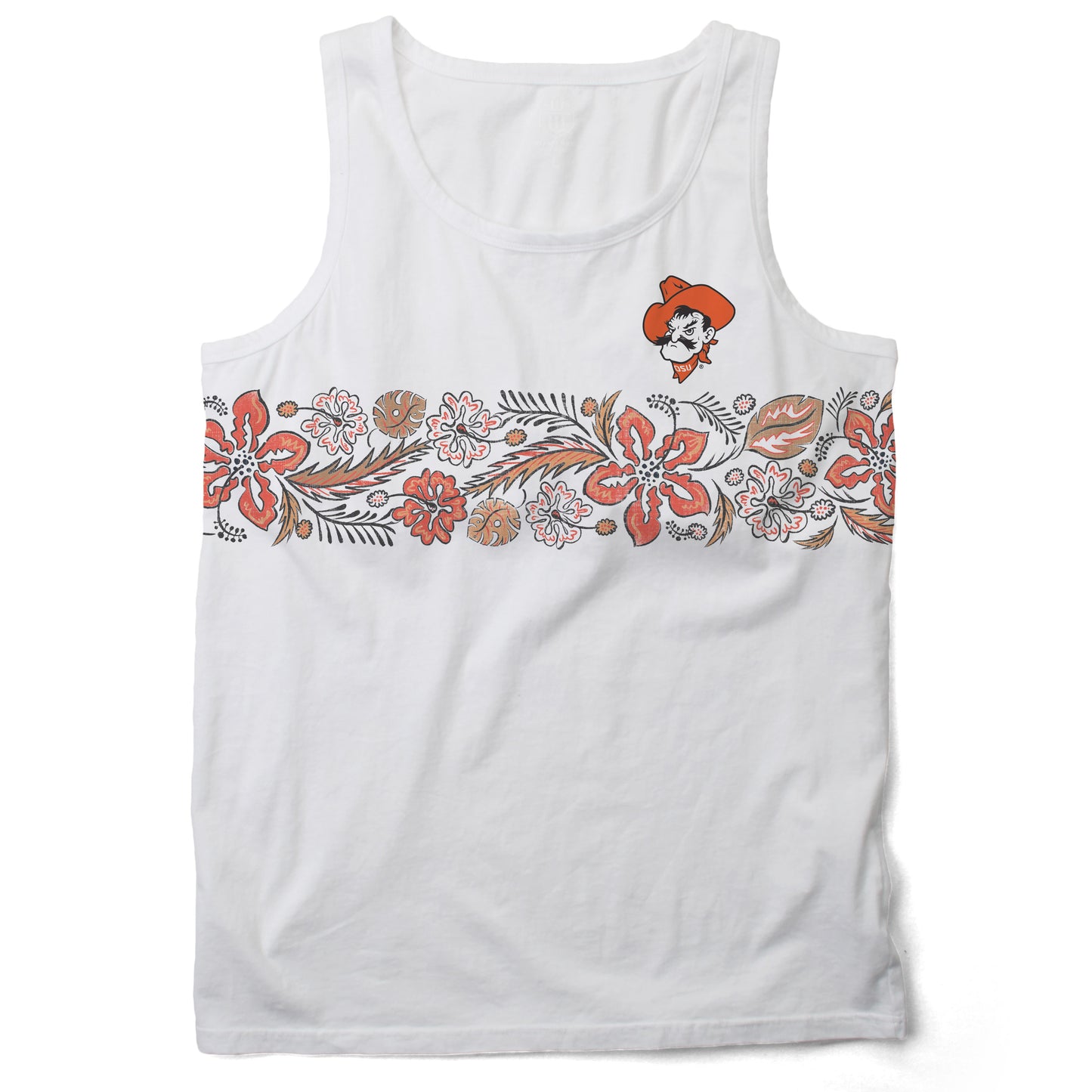 Oklahoma State Cowboys Wes and Willy Mens Floral Tank Top