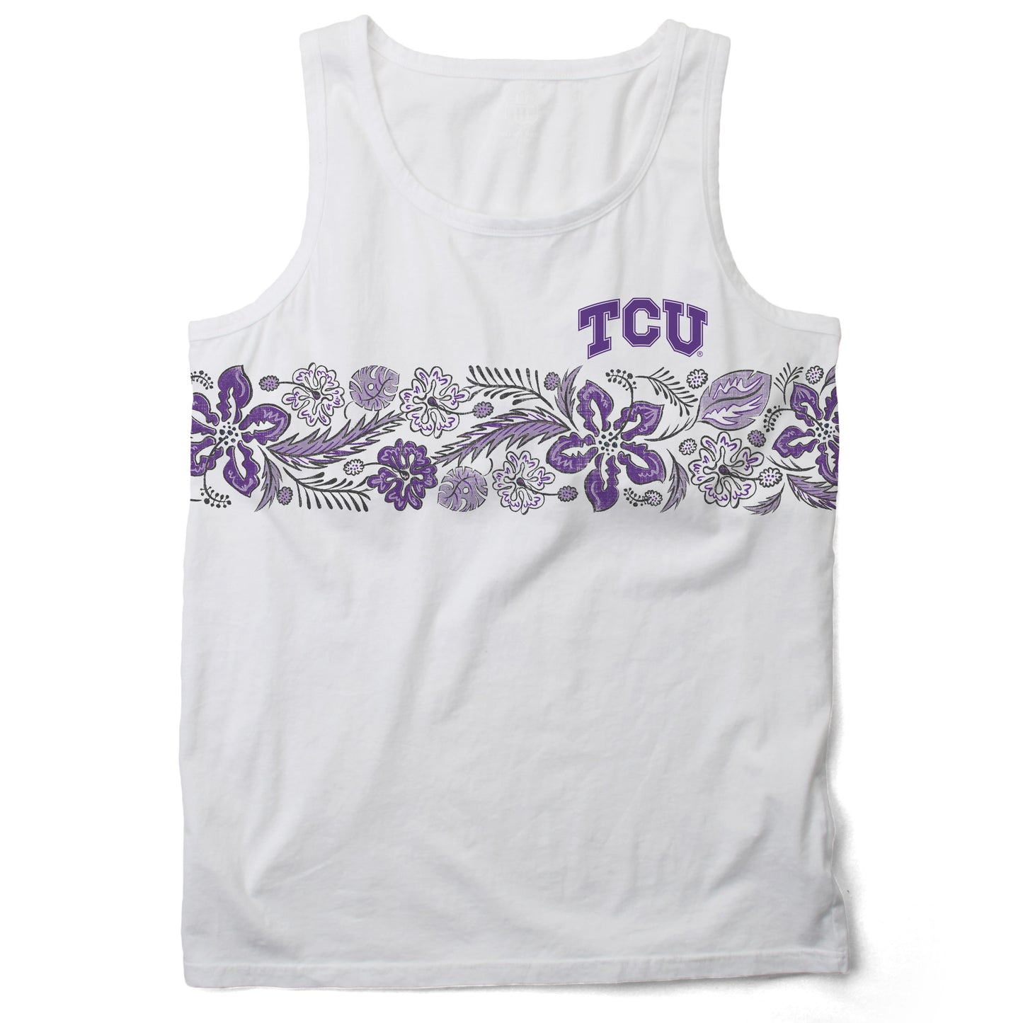 TCU Horned Frogs Wes and Willy Mens Floral Tank Top