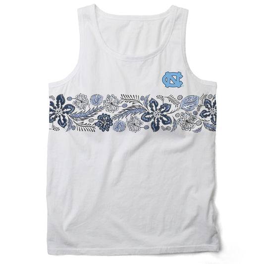 North Carolina Tar Heels Wes and Willy Mens Floral Tank Top