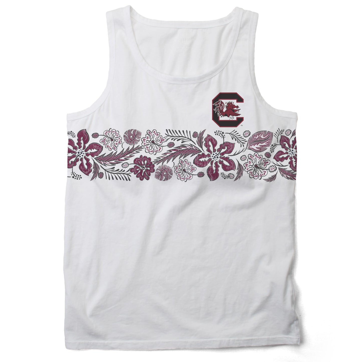 South Carolina Gamecocks Wes and Willy Mens Floral Tank Top