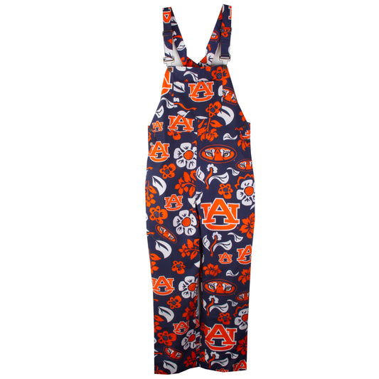 Auburn Tigers Wes and Willy Mens College Floral Lightweight Fashion Overalls