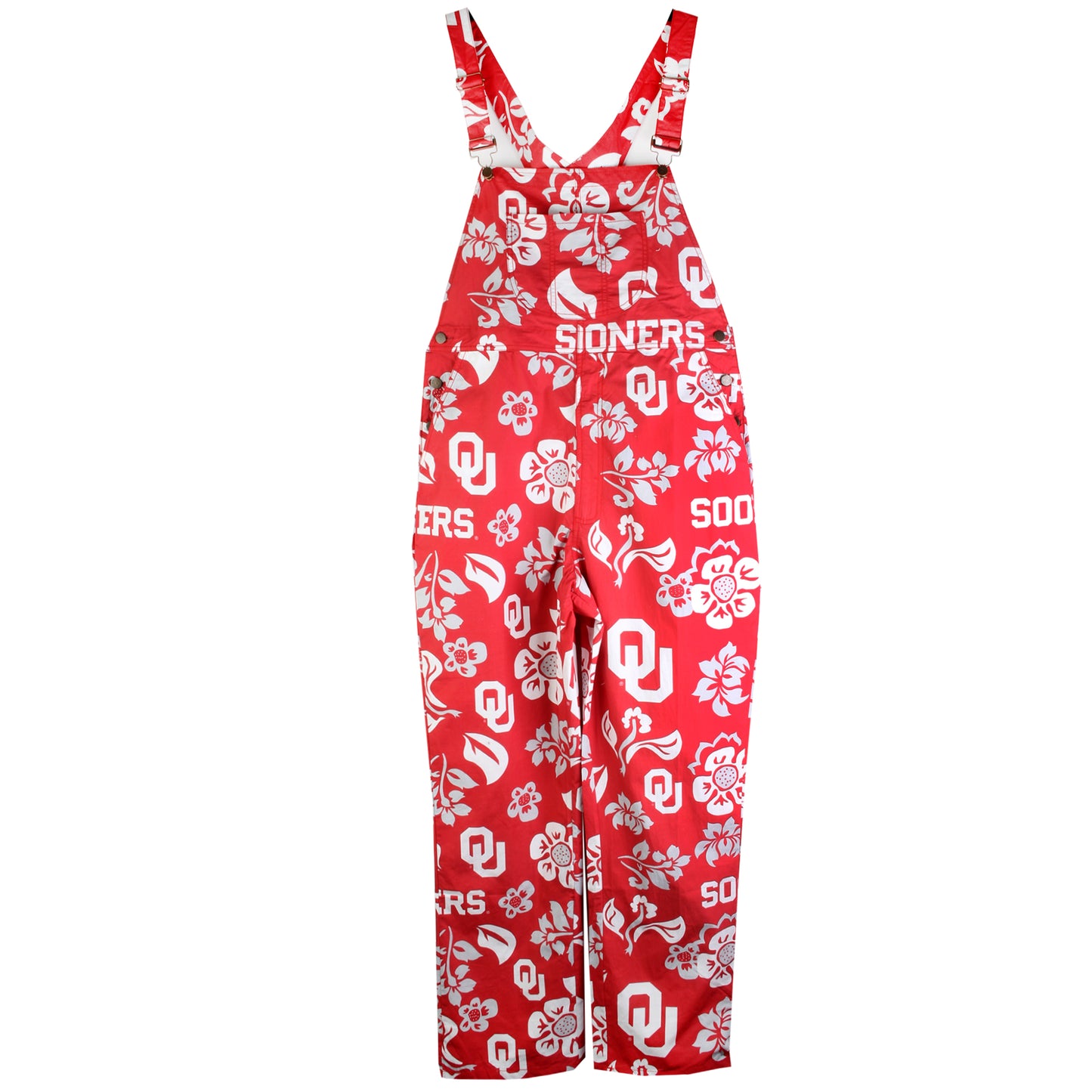 Oklahoma Sooners Wes and Willy Mens College Floral Lightweight Fashion Overalls