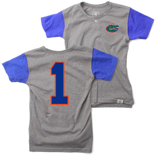 Florida Gators Wes and Willy Boys Short Sleeve Baseball Henley T-Shirt