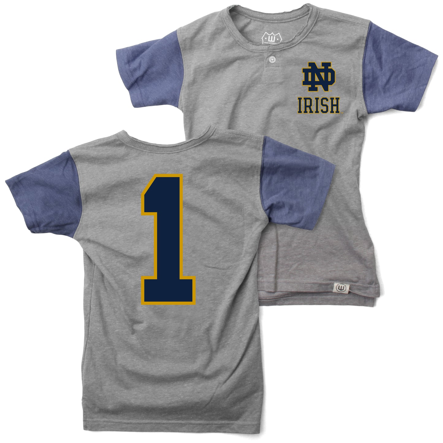 Notre Dame Fighting Irish Wes and Willy Boys Short Sleeve Baseball Henley T-Shirt