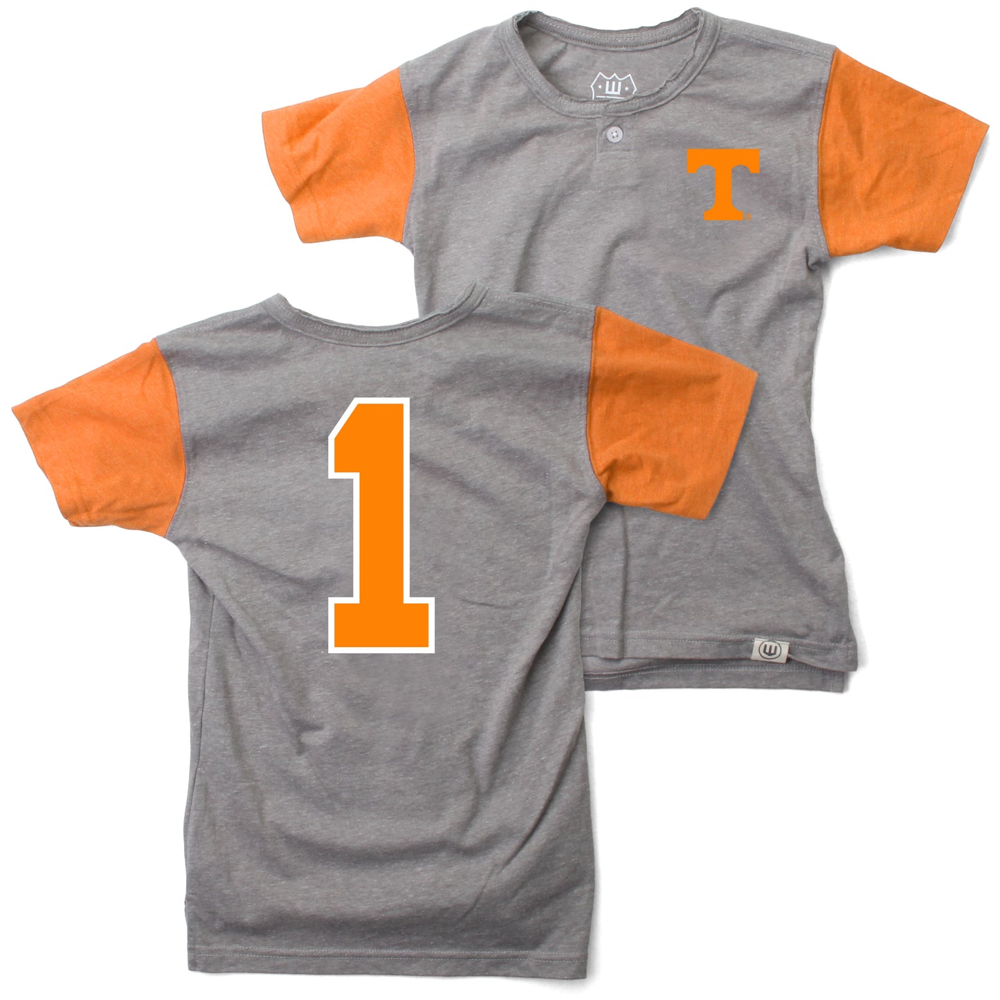 Tennessee Volunteers Wes and Willy Boys Short Sleeve Baseball Henley T-Shirt