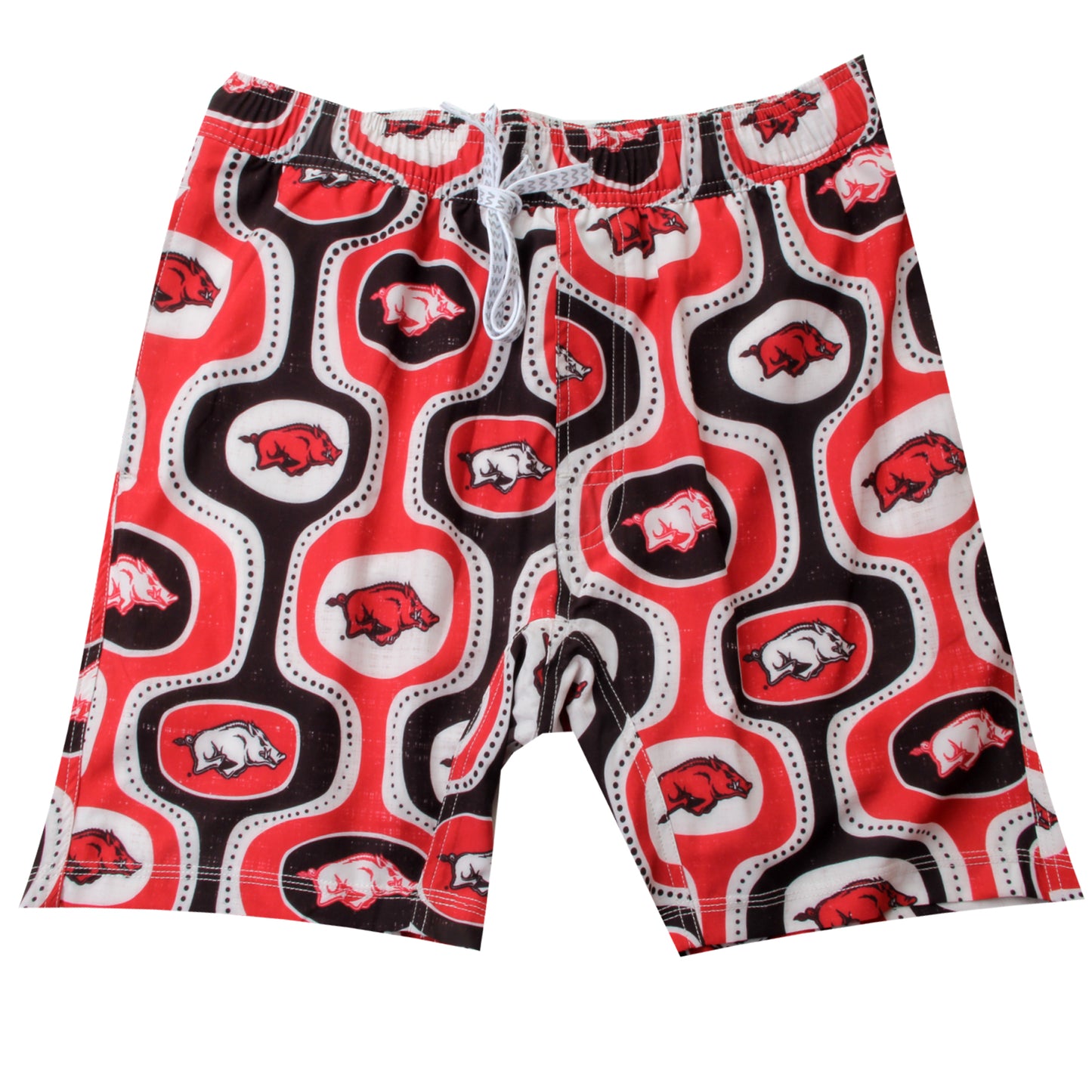 Arkansas Razorbacks Wes and Willy Mens College Cabana Boy Retro Tech Swim Trunk